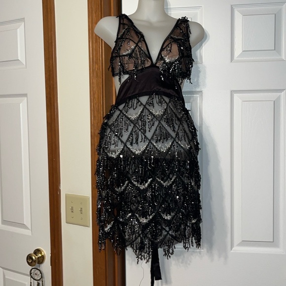 Women’s Sheer Sequins Dress - Picture 1 of 10